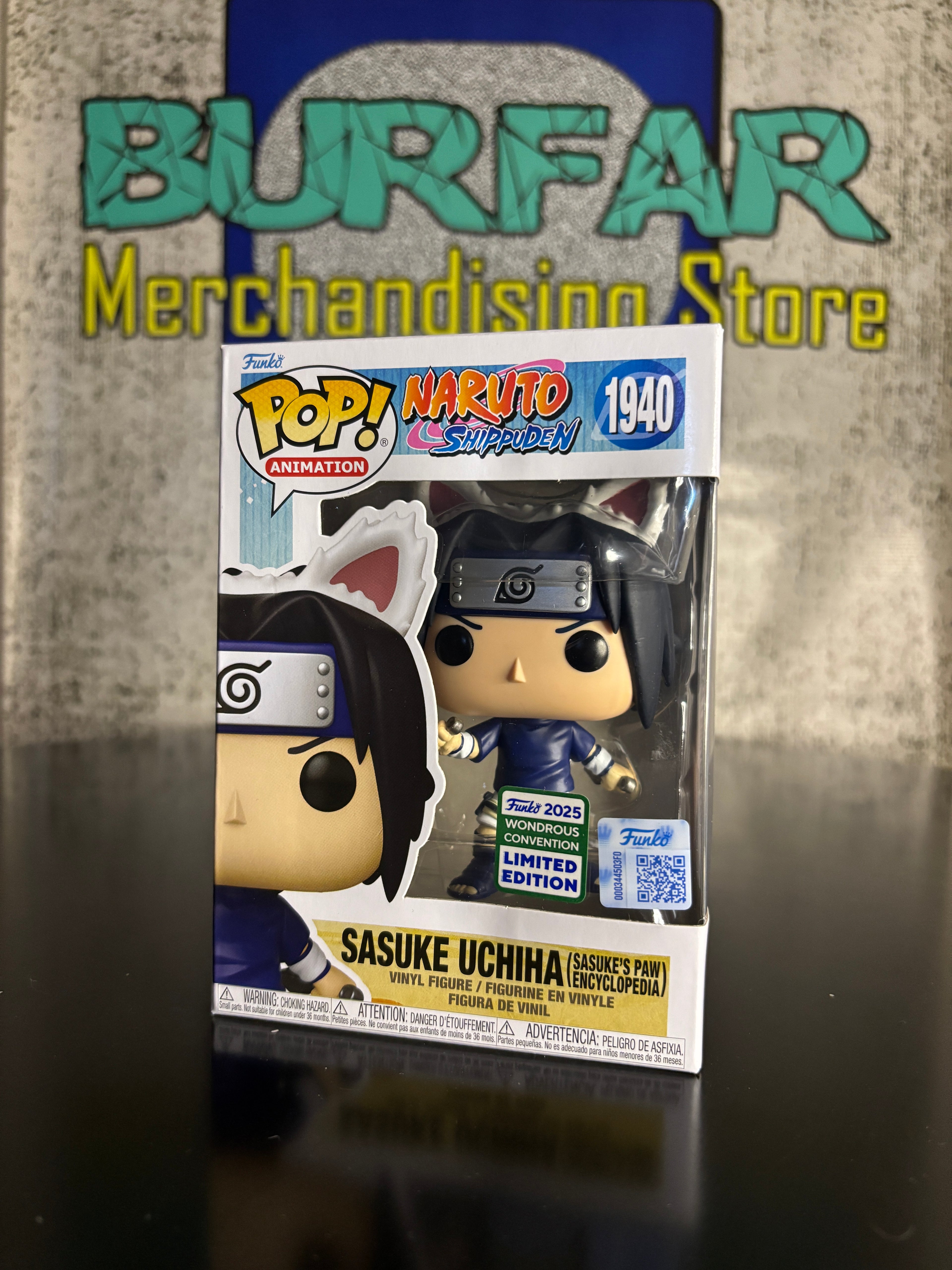 Funko Pop Sasuke Uchiha (Sasuke's Paw Encyclopedia) Exclusivo Wondrous Convention 2025