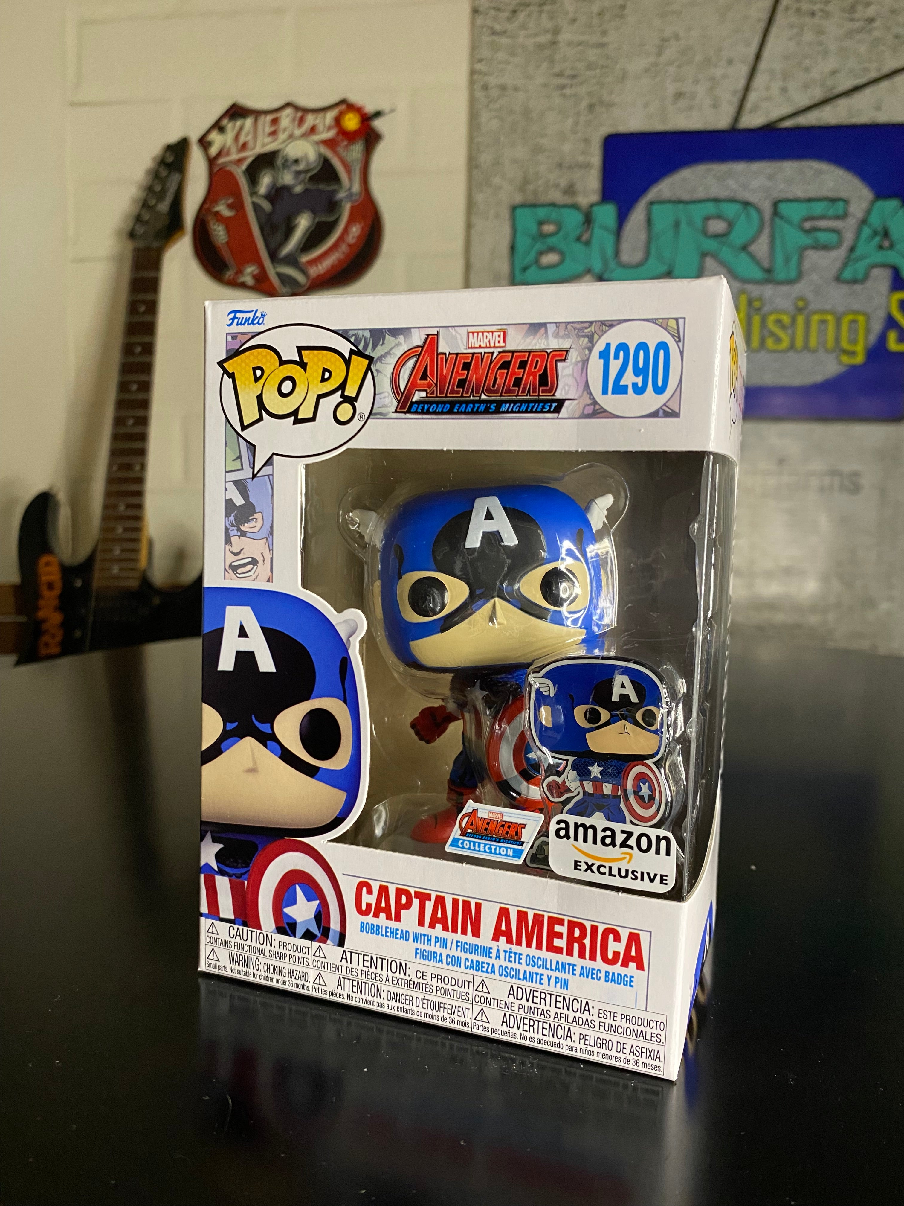Funko Pop Captain America with Pin Exclusivo Amazon