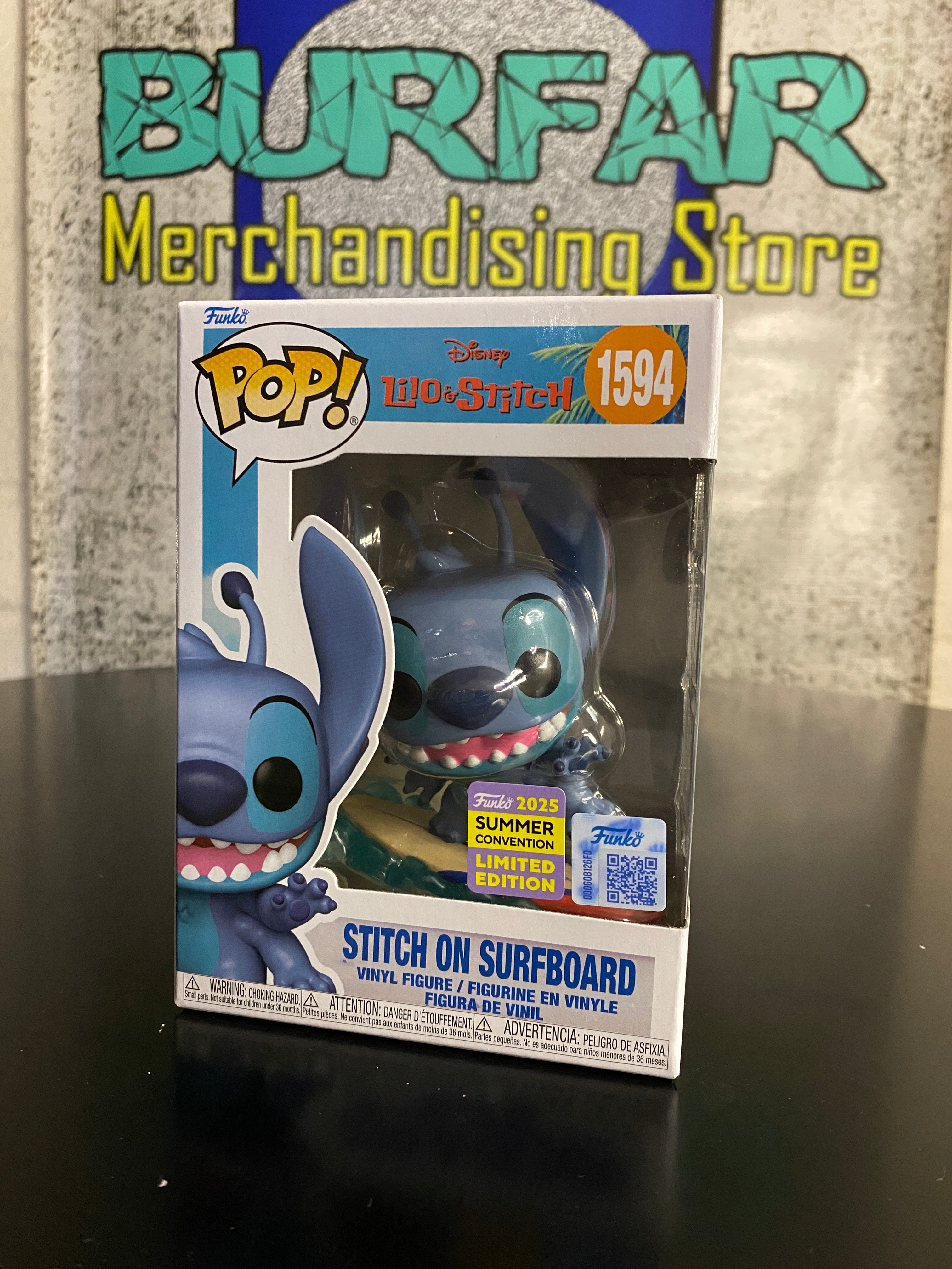 Funko Pop Stitch on Surfboard Exclusivo Summer Convention 2025